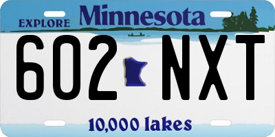 MN license plate 602NXT
