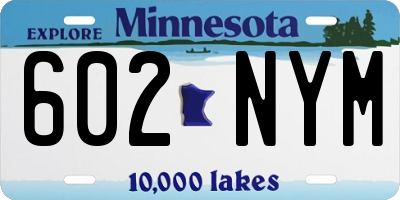 MN license plate 602NYM