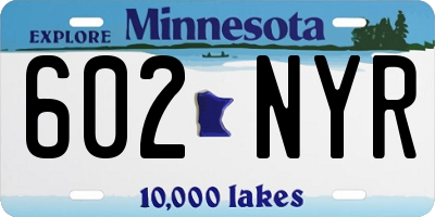 MN license plate 602NYR
