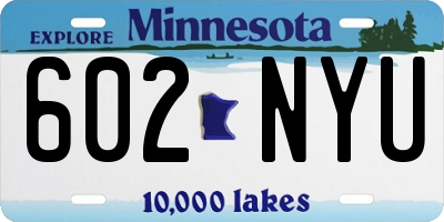 MN license plate 602NYU