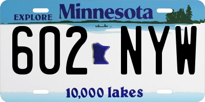MN license plate 602NYW
