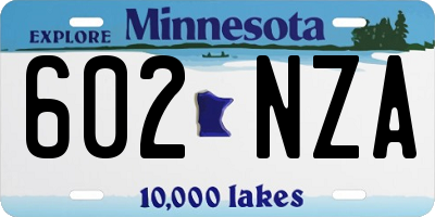 MN license plate 602NZA