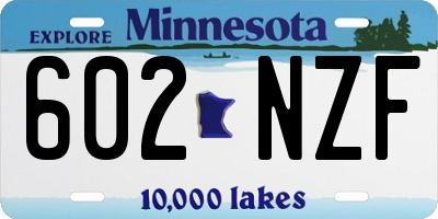 MN license plate 602NZF