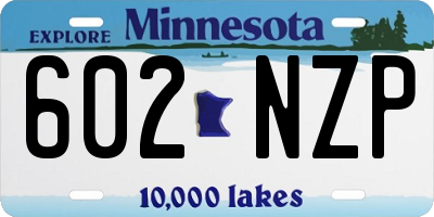 MN license plate 602NZP