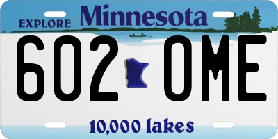 MN license plate 602OME