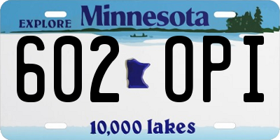MN license plate 602OPI
