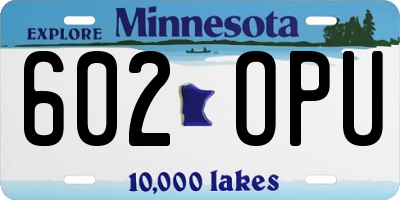 MN license plate 602OPU
