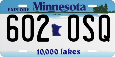 MN license plate 602OSQ