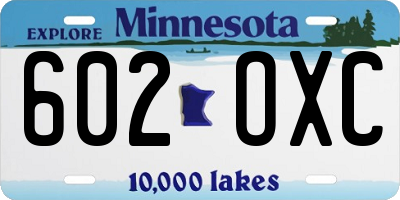 MN license plate 602OXC