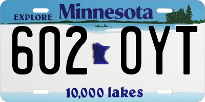 MN license plate 602OYT