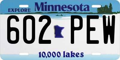 MN license plate 602PEW