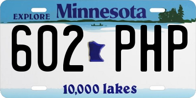 MN license plate 602PHP
