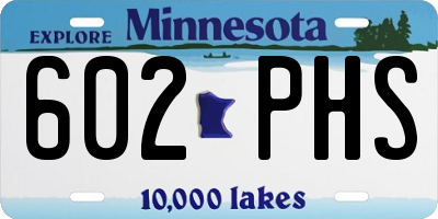 MN license plate 602PHS
