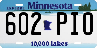 MN license plate 602PIO