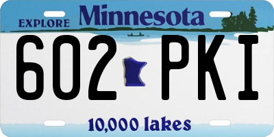 MN license plate 602PKI