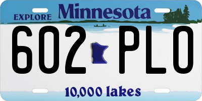 MN license plate 602PLO