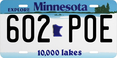 MN license plate 602POE