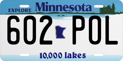 MN license plate 602POL