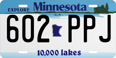 MN license plate 602PPJ