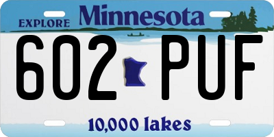MN license plate 602PUF