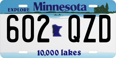 MN license plate 602QZD