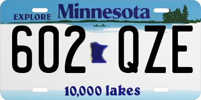 MN license plate 602QZE
