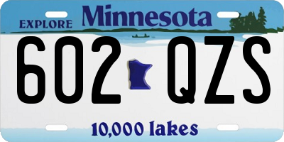 MN license plate 602QZS