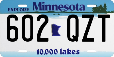 MN license plate 602QZT