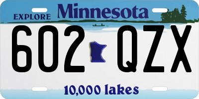 MN license plate 602QZX