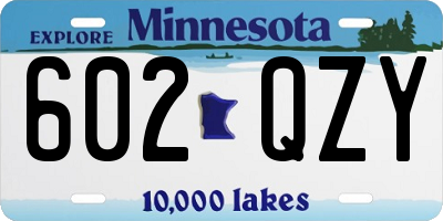 MN license plate 602QZY