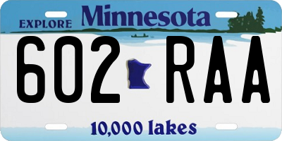 MN license plate 602RAA