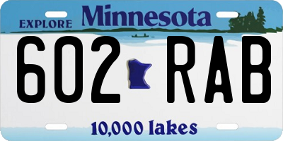 MN license plate 602RAB