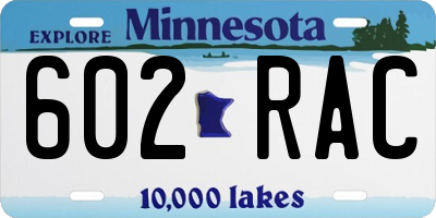 MN license plate 602RAC