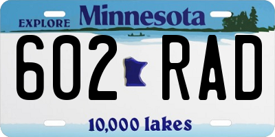 MN license plate 602RAD