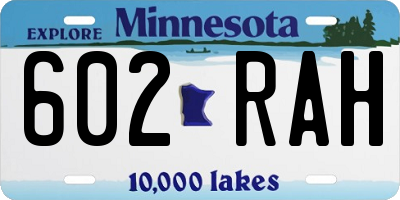 MN license plate 602RAH