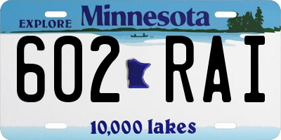 MN license plate 602RAI