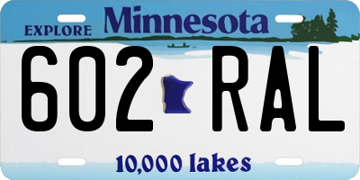 MN license plate 602RAL