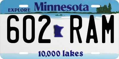 MN license plate 602RAM