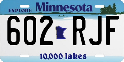 MN license plate 602RJF