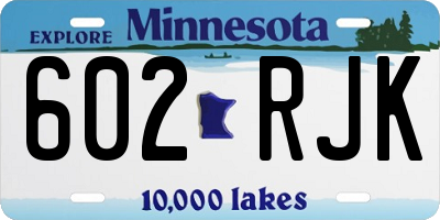 MN license plate 602RJK