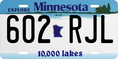 MN license plate 602RJL
