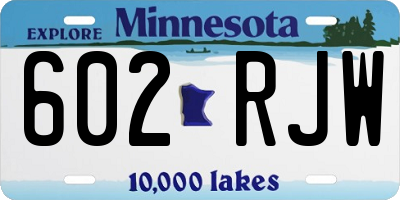 MN license plate 602RJW