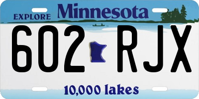 MN license plate 602RJX