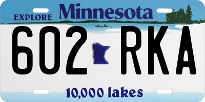 MN license plate 602RKA