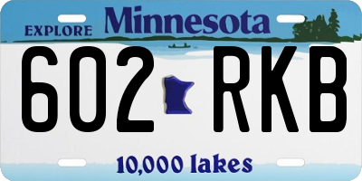 MN license plate 602RKB