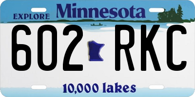 MN license plate 602RKC