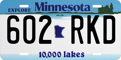 MN license plate 602RKD