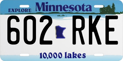 MN license plate 602RKE
