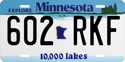 MN license plate 602RKF
