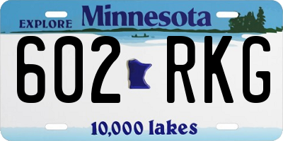 MN license plate 602RKG